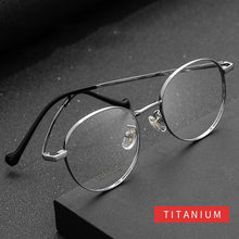 Load image into Gallery viewer, Men Women Ultra Light Retro Round Pure Titanium Full-Frame Glasses Frame β Titanium Wide-Side Myopia Optical Glasses Frame T3933