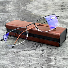 Load image into Gallery viewer, Men Women Ultralight Half-rim Progressive Multifocal Reading Glasses See Far And Near +0.75 +1 +1.25 +1.5 +1.75 +4 With Case