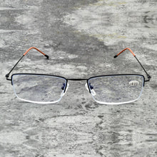 Load image into Gallery viewer, Men Women Ultralight Half-rim Progressive Multifocal Reading Glasses See Far And Near +0.75 +1 +1.25 +1.5 +1.75 +4 With Case