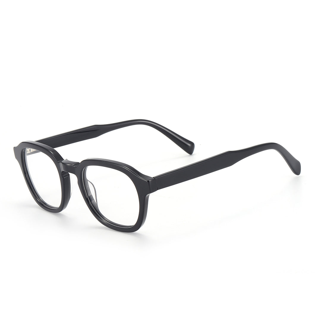 Men and Women Acetate Full Rim Optical Glasses Frame Round With Spring Hinge For Myopia Prescription Lenses