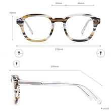 Carica l&#39;immagine nel visualizzatore di Gallery, Men and Women Acetate Full Rim Optical Glasses Frame Round With Spring Hinge For Myopia Prescription Lenses