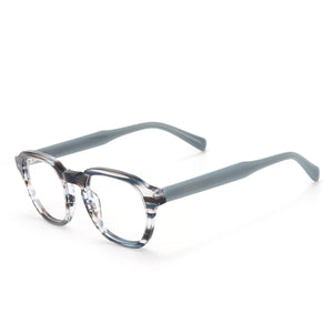 Men and Women Acetate Full Rim Optical Glasses Frame Round With Spring Hinge For Myopia Prescription Lenses