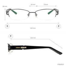 Carica l&#39;immagine nel visualizzatore di Gallery, Men and Women Eyeglasses Metal Half Rim Oval Large Glasses Frame For Optical Lenses Myopia Reading Progressive Prescription Lens