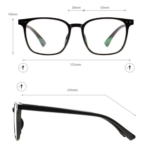 Men and Women Lightweight Square Eyeglasses TR90 Full Rim Transparent Prescription Glasses Frame For Optical Lenses