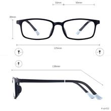 Load image into Gallery viewer, Men and Women Lightweight Full Rim TR90 Rectangle Small Black Optical Frames Prescription For Myopia Presbyopia Progressive Lens