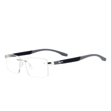 Carica l&#39;immagine nel visualizzatore di Gallery, Men and Women Metal Rimless Eyeglasses Rectangular Glasses Frame For Myopia Reading Prescription Lenses