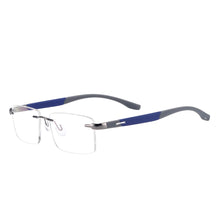 Carica l&#39;immagine nel visualizzatore di Gallery, Men and Women Metal Rimless Eyeglasses Rectangular Glasses Frame For Myopia Reading Prescription Lenses