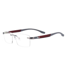 Carica l&#39;immagine nel visualizzatore di Gallery, Men and Women Metal Rimless Eyeglasses Rectangular Glasses Frame For Myopia Reading Prescription Lenses