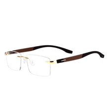 Carica l&#39;immagine nel visualizzatore di Gallery, Men and Women Metal Rimless Eyeglasses Rectangular Glasses Frame For Myopia Reading Prescription Lenses
