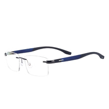 Carica l&#39;immagine nel visualizzatore di Gallery, Men and Women Metal Rimless Eyeglasses Rectangular Glasses Frame For Myopia Reading Prescription Lenses