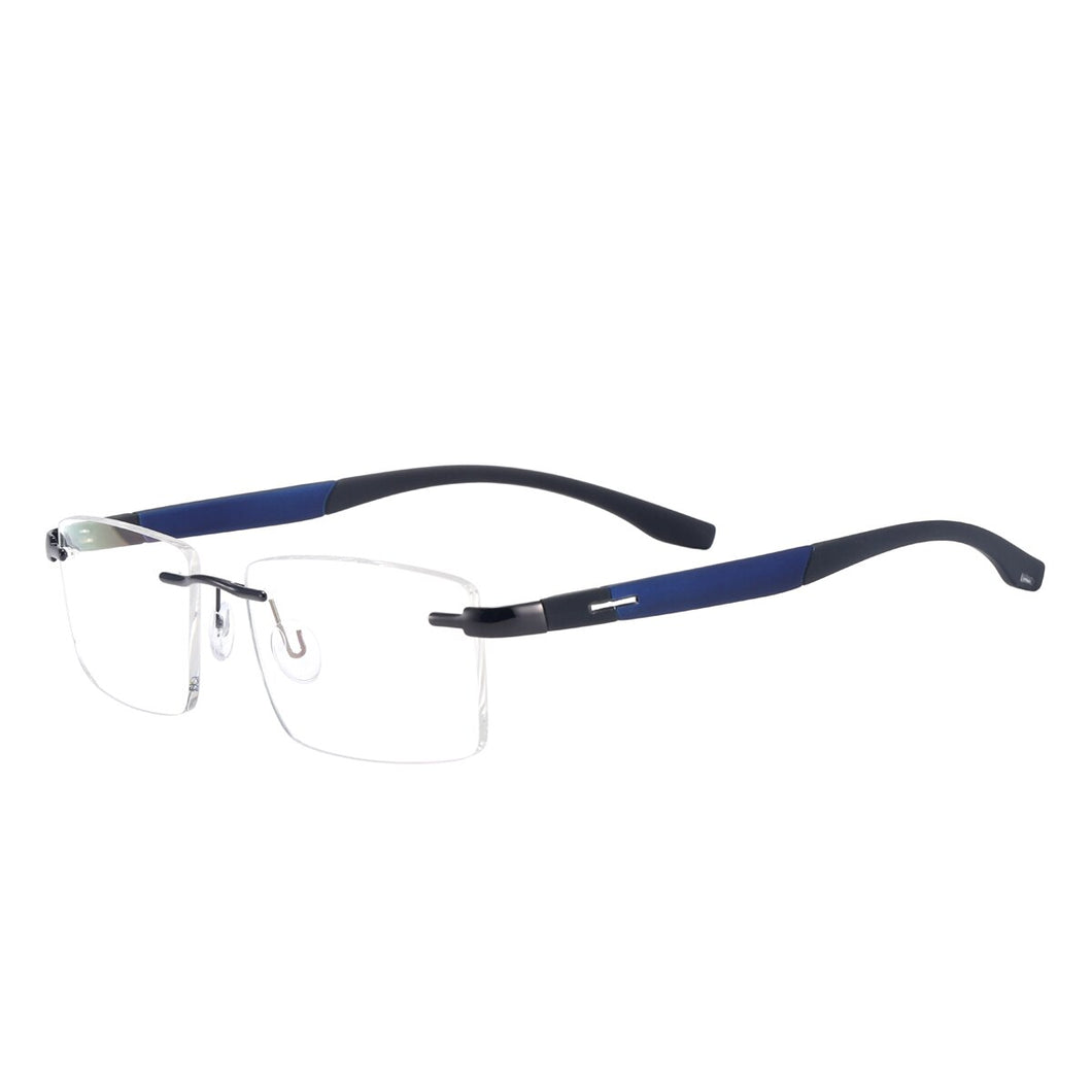 Men and Women Metal Rimless Eyeglasses Rectangular Glasses Frame For Myopia Reading Prescription Lenses