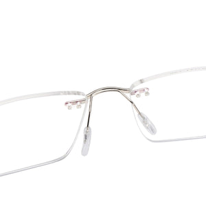 Men and Women Metal Rimless Eyeglasses Rectangular Glasses Frame For Myopia Reading Prescription Lenses
