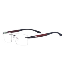 Carica l&#39;immagine nel visualizzatore di Gallery, Men and Women Metal Rimless Eyeglasses Rectangular Glasses Frame For Myopia Reading Prescription Lenses