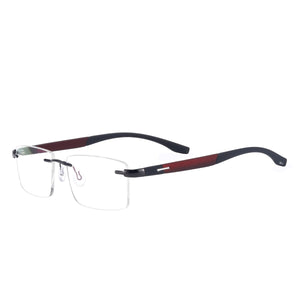 Men and Women Metal Rimless Eyeglasses Rectangular Glasses Frame For Myopia Reading Prescription Lenses