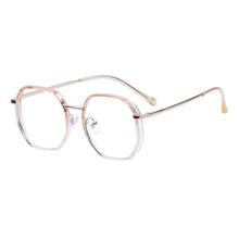 Carica l&#39;immagine nel visualizzatore di Gallery, Men and Women TR90 Metal Round Glasses Full Rim Clear Eyeglasses Frame For Prescription Lenses Myopia Reading Progressive Lens