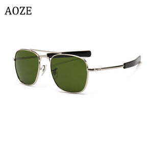 Men  Brand Designer Sun Glasses Vintage Aviation AO Sunglasses For Male American Army Military Optical Glass Lens