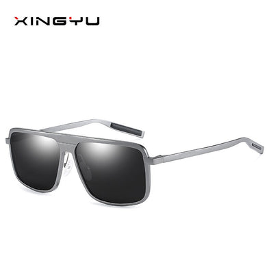 Men's All Aluminum Magnesium Polarized Sunglasses Square Colorful Film Glasses Driving
