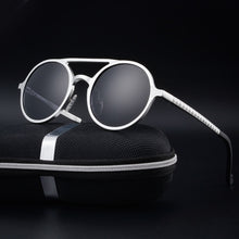 Load image into Gallery viewer, Men&#39;s Aluminum Magnesium Polarized Sunglasses Retro Round Frame Sunglasses  Driving Mirror Fishing Goggles Oculos De Sol