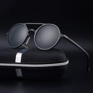 Men's Aluminum Magnesium Polarized Sunglasses Retro Round Frame Sunglasses  Driving Mirror Fishing Goggles Oculos De Sol