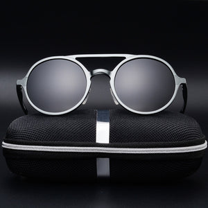 Men's Aluminum Magnesium Polarized Sunglasses Retro Round Frame Sunglasses  Driving Mirror Fishing Goggles Oculos De Sol