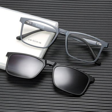 Men's And Women's Myopia Magnetic set Mirror Frame Polarized Sunglasses Full Frame Driving Mirror One Mirror Dual Purpose 2146