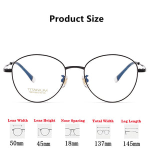 Men's And Women's Retro Pure Titanium Spectacle Frame Ultralight Myopia Eyeglasses Frame Wide Edge Optical Eyeglasses Frame 8810