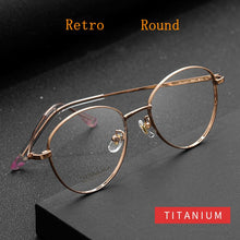 Carica l&#39;immagine nel visualizzatore di Gallery, Men&#39;s And Women&#39;s Retro Pure Titanium Spectacle Frame Ultralight Myopia Eyeglasses Frame Wide Edge Optical Eyeglasses Frame 8810