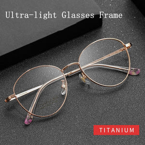 Men's And Women's Retro Pure Titanium Spectacle Frame Ultralight Myopia Eyeglasses Frame Wide Edge Optical Eyeglasses Frame 8810