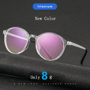 Men's And Women's Retro Round Glasses Frame Ultralight Titanium Alloy Myopia Glasses Optical Prescription Eyeglasses Frame H3050