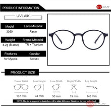 Load image into Gallery viewer, Men&#39;s And Women&#39;s Retro Round Glasses Frame Ultralight Titanium Alloy Myopia Glasses Optical Prescription Eyeglasses Frame H3050