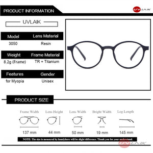 Men's And Women's Retro Round Glasses Frame Ultralight Titanium Alloy Myopia Glasses Optical Prescription Eyeglasses Frame H3050
