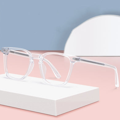 Men's And Women's Retro Trend Plate Frame Transparent Decoration Full Frame Computer Blue Light Prescription Eyeglasses 15015YC