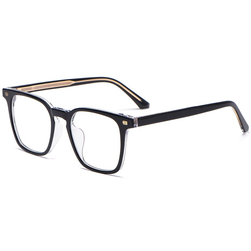 Men's And Women's Retro Trend Plate Frame Transparent Decoration Full Frame Computer Blue Light Prescription Eyeglasses 15015YC