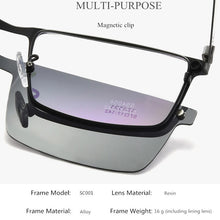 Load image into Gallery viewer, Men&#39;s Business Polarized  Integrated Magnetic Clips Glasses Frames Spring Legs Myopia Sunglasses Prescription Eyeglasses SC001