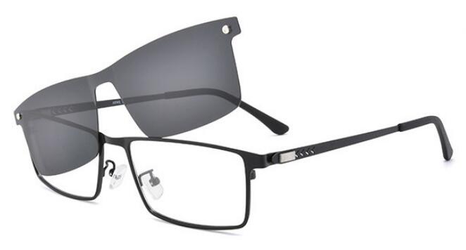 Men's Business Polarized  Integrated Magnetic Clips Glasses Frames Spring Legs Myopia Sunglasses Prescription Eyeglasses SC001