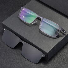Load image into Gallery viewer, Men&#39;s Business Polarized  Integrated Magnetic Clips Glasses Frames Spring Legs Myopia Sunglasses Prescription Eyeglasses SC001