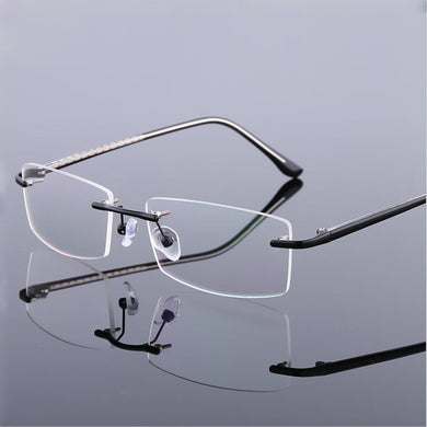 Men's Business Titanium Alloy Rimless Frame for Myopia Hyperopia Prescription Glasses Frames ,Women Frameless Eyeglasses F866