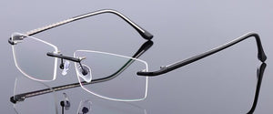 Men's Business Titanium Alloy Rimless Frame for Myopia Hyperopia Prescription Glasses Frames ,Women Frameless Eyeglasses F866
