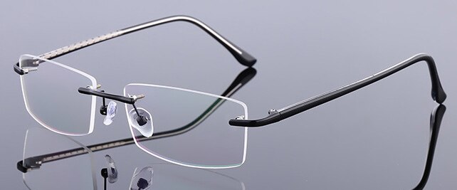 Men's Business Titanium Alloy Rimless Frame for Myopia Hyperopia Prescription Glasses Frames ,Women Frameless Eyeglasses F866