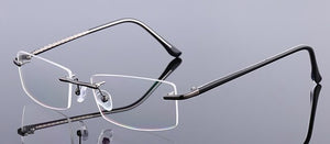 Men's Business Titanium Alloy Rimless Frame for Myopia Hyperopia Prescription Glasses Frames ,Women Frameless Eyeglasses F866