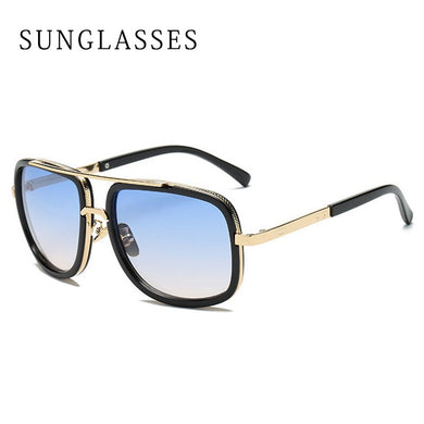 Men's Classic Sunglasses High-End Sunglasses Square Metal Frame HD Sunglasses UV400 Gafas De Sol