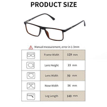 Load image into Gallery viewer, Men's Computer Eyeglasses Blue Light Filter Glasses for Blocking UV Ray Men's rectangular bussiness style w/Spring hinge DD1483