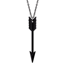 Carica l&#39;immagine nel visualizzatore di Gallery, Men&#39;s  Design Matte Black Long Necklace with Arrow Pendant Jewelry Chain Hip Hop Punk Rock Christmas Halloween Gift For Men Wome