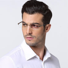 Load image into Gallery viewer, Men&#39;s Eyeglass Frames Titanium Half Rimless Eyewear Frames Glasses Prescription  Optical Eyewear Frame