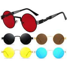 Load image into Gallery viewer, Men&#39;s Round Frame Mirror Sunglasses Steam Punk Retro Spectacles Sunglasses UV400 Gafas De Sol