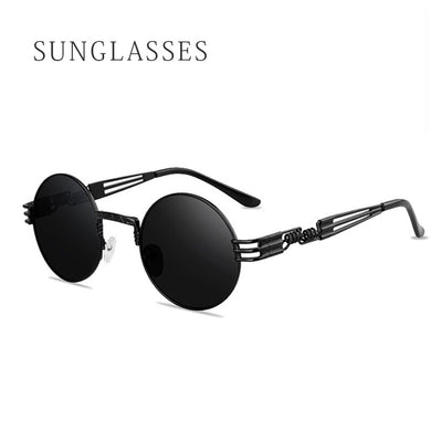 Men's Round Frame Mirror Sunglasses Steam Punk Retro Spectacles Sunglasses UV400 Gafas De Sol