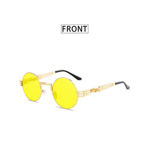 Men's Round Frame Mirror Sunglasses Steam Punk Retro Spectacles Sunglasses UV400 Gafas De Sol