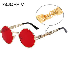 Load image into Gallery viewer, Men&#39;s Round Frame Mirror Sunglasses Steam Punk Retro Spectacles Sunglasses UV400 Gafas De Sol