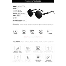 Load image into Gallery viewer, Men&#39;s Round Frame Mirror Sunglasses Steam Punk Retro Spectacles Sunglasses UV400 Gafas De Sol