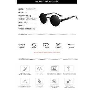 Men's Round Frame Mirror Sunglasses Steam Punk Retro Spectacles Sunglasses UV400 Gafas De Sol